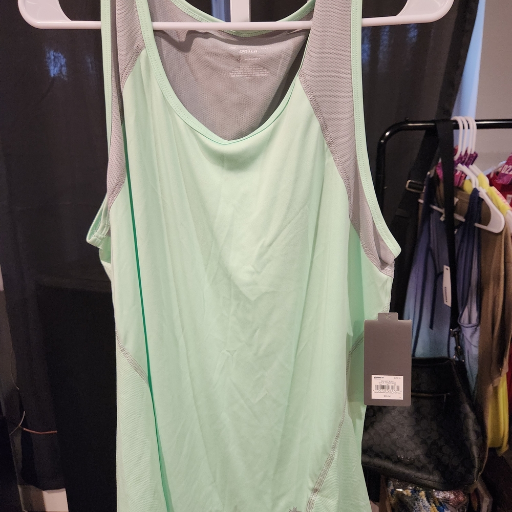 Tek Gear Drytek Mint and Gray Tank Top
